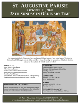 St. Augustine Parish October 11, 2020 28Th Sunday in Ordinary Time