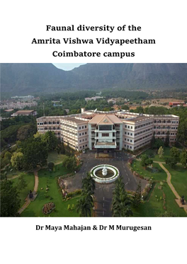 Faunal Diversity of Amrita Vishwa Vidyapeetham Coimbatore Campus