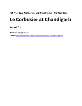 Le Corbusier at Chandigarh