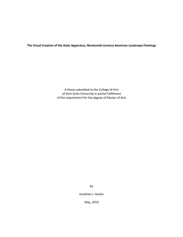 The Visual Creation of the State Apparatus, Nineteenth Century American Landscape Paintings