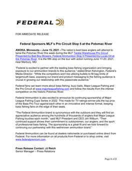 Federal Sponsors MLF's Pro Circuit Stop 5 at The