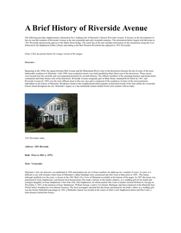 A Brief History of Riverside Avenue