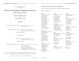 MOSCOW STATE RADIO SYMPHONY ORCHESTRA Zellerbach Hall Alexei Kornienko, Chief Conductor, Laureate of International Competitions