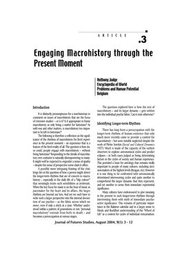 Engaging Macrohistory Through the Present Moment