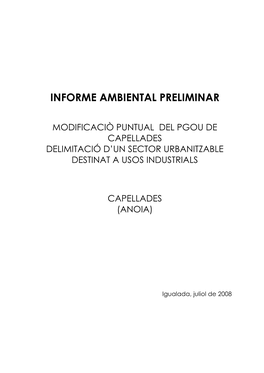 Informe Ambiental Preliminar