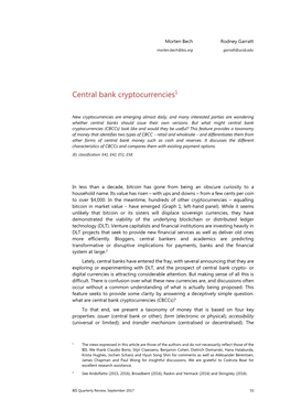 Central Bank Cryptocurrencies1