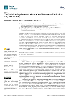 The Relationship Between Motor Coordination and Imitation: an Fnirs Study