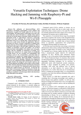 Versatile Exploitation Techniques: Drone Hacking and Jamming with Raspberry-Pi and Wi-Fi Pineapple