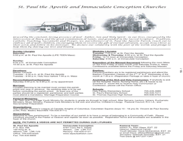 St. Paul the Apostle and Immaculate Conception Churches BARRISTERS & SOLICITORS Bread Est