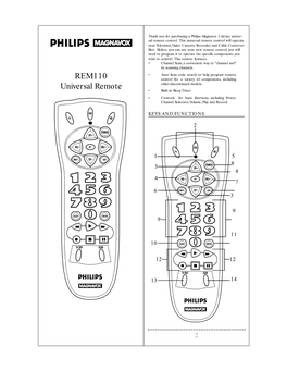 REM110 Universal Remote