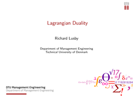 Lagrangian Duality