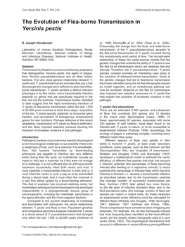 The Evolution of Flea-Borne Transmission in Yersinia Pestis