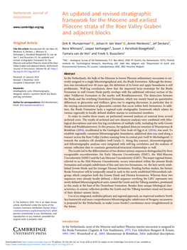 An Updated and Revised Stratigraphic Framework for the Miocene And