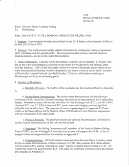 DNAS OPORDER 18/001 06 Mar 18 Subj: 2018 SAFETY at SEA