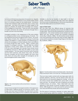 Person, J.J. 2012. Saber Teeth. Geo News 39(2)