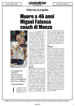 Muore a 46 Anni Miguel Falasca Coach Di Monza No Tentativo Dei Stano La Cittadinanza Iberica