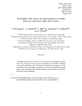 Neutralino Dark Matter in Supersymmetric Models with Non--Universal Scalar Mass Terms