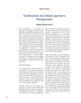 Confession: a Critical Layman’S Perspective