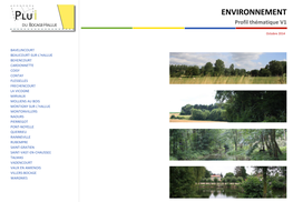 ENVIRONNEMENT Profil Thématique V1