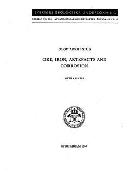 Ore, Iron, Artefacts and Corrosion