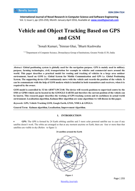 Vehicle and Object Tracking Based on GPS and GSM