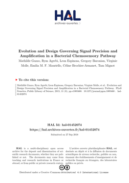 Evolution and Design Governing Signal Precision and Amplification