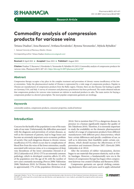 Commodity Analysis of Compression Products for Varicose Veins