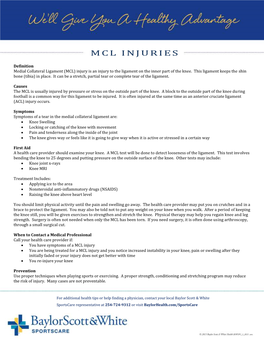 Mcl Injuries