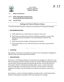 George Massey Tunnel Replacement Project: June 6, 2018 Meeting With