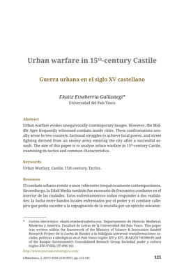 Urban Warfare in 15Th-Century Castile