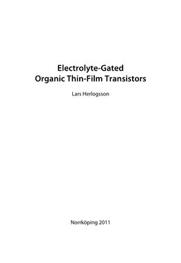 Electrolyte-Gated Organic Thin-Film Transistors