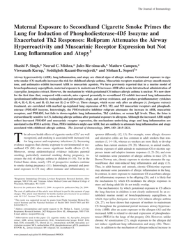 Lung Inflammation and Atopy Muscarinic Receptor Expression