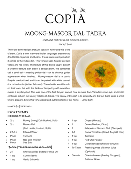 Moong-Masoor Dal Tadka