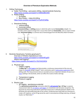 92 Overview of Petroleum Exploration Methods I. Drilling Techniques A