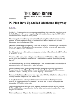 P3 Plan Revs up Stalled Oklahoma Highway