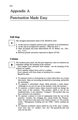 Appendix a Punctuation Made Easy