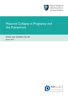 Maternal Collapse in Pregnancy and the Puerperium