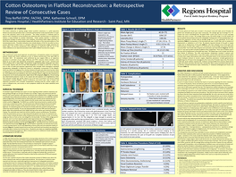 Cotton Osteotomy in Flatfoot Reconstruction