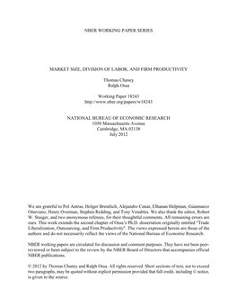 Market Size, Division of Labor, and Firm Productivity