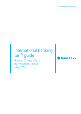 Barclays International Banking Tariffs Guide