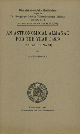 AN ASTRONOMICAL ALMANAC for the YEAR 348/9 P S (P