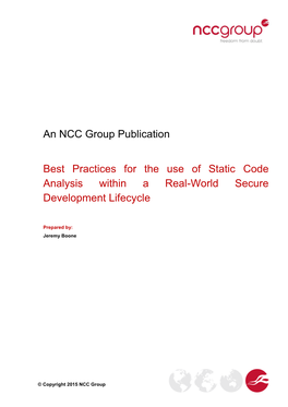 Best Practices for the Use of Static Code Analysis Within a Real-World Secure Development Lifecycle