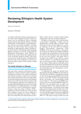 Reviewing Ethiopia's Health System Development