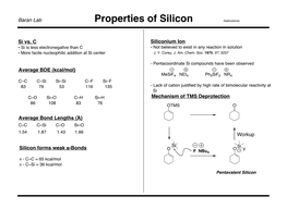 Properties of Silicon Hafensteiner