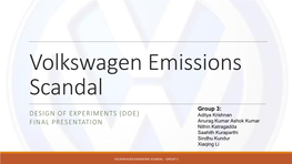 Volkswagen Emission Scandal