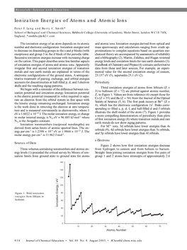 Ionization Energies of Atoms and Atomic Ions