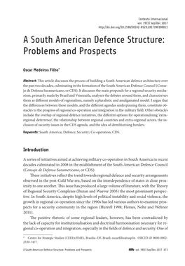 A South American Defence Structure: Problems and Prospects Medeiros Filho