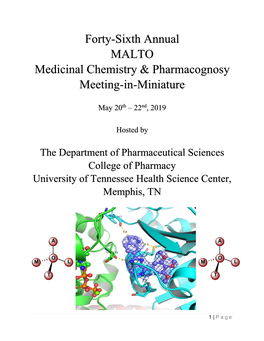 Forty-Sixth Annual MALTO Medicinal Chemistry & Pharmacognosy