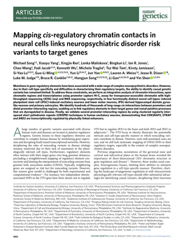 Mapping Cis-Regulatory Chromatin Contacts in Neural Cells Links Neuropsychiatric Disorder Risk Variants to Target Genes