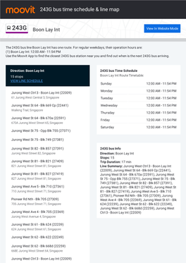 243G Bus Time Schedule & Line Route